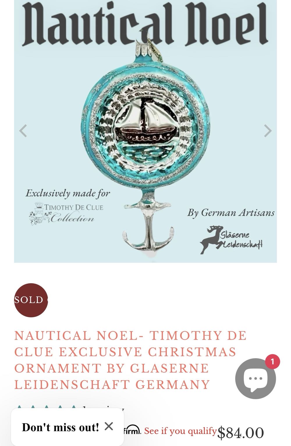 Nautical Noel  ornament collectible - Main Image 3