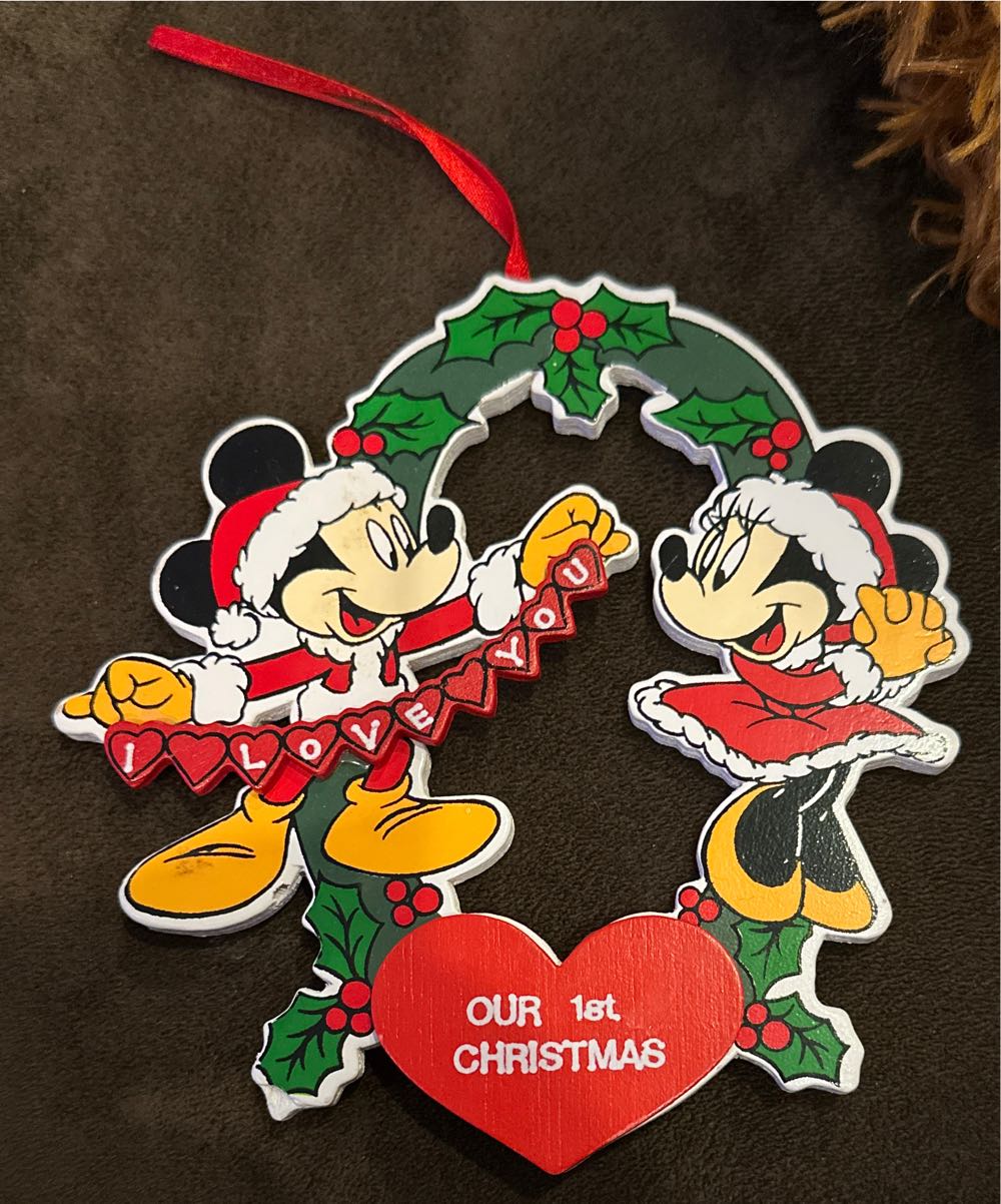 Hallmark Disney Minnie Mouse Icon Head Blown Glass Christmas Ornament