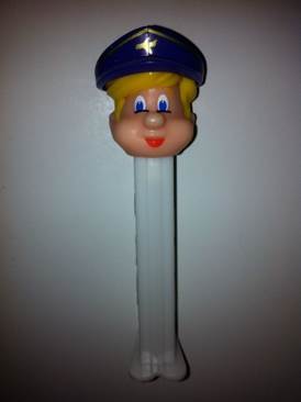 Pilot Blue Hat White Stem - Pez Pals pez collectible - Main Image 1