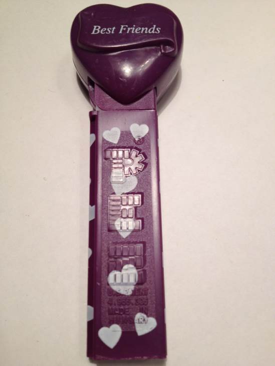 Best Friends Heart - Purple/Purple Stenciled - Valentines pez collectible - Main Image 1