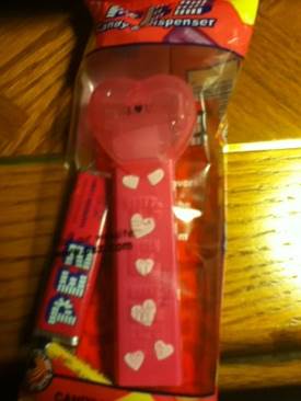 Happy Valentine’s Day Dark Pink Crystal Heart Dark Pink Stem White Hearts