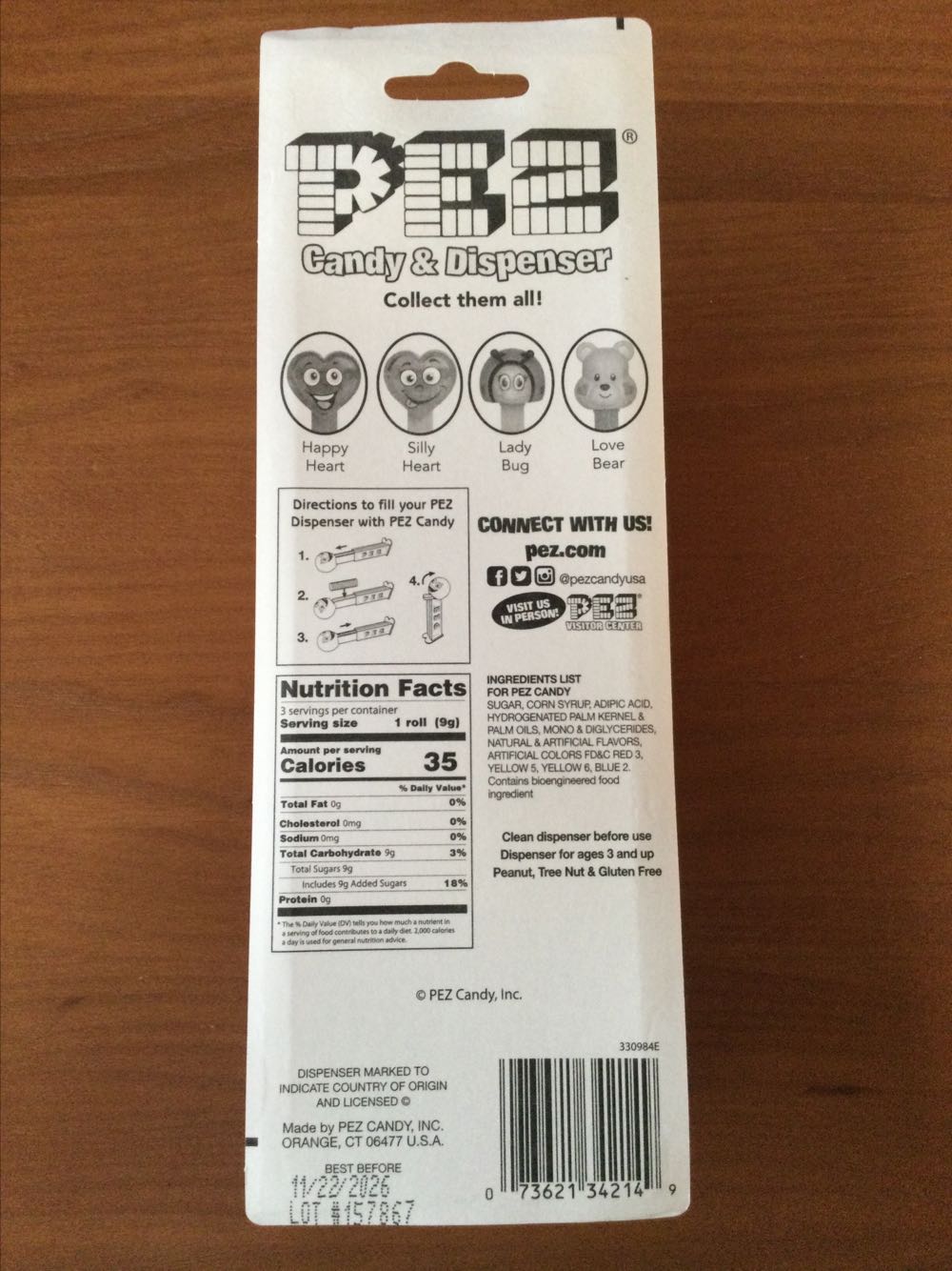 Valentine’s Bear - Kiss White With Purple Stem - Valentine’s Day pez collectible - Main Image 3