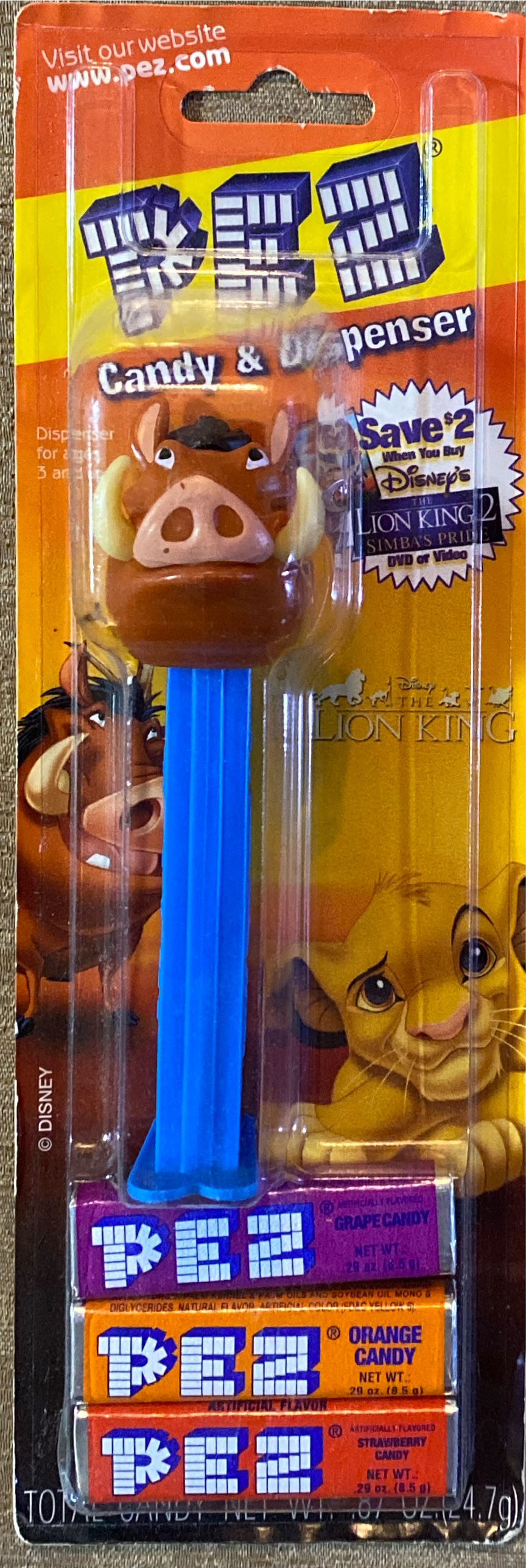 Lion King - Pumba A - Movies & TV - Disney pez collectible - Main Image 2