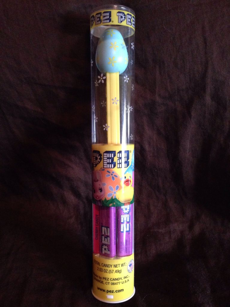Egg (Blue With Yellow Flowers) - In Tube - Easter pez collectible - Main Image 2