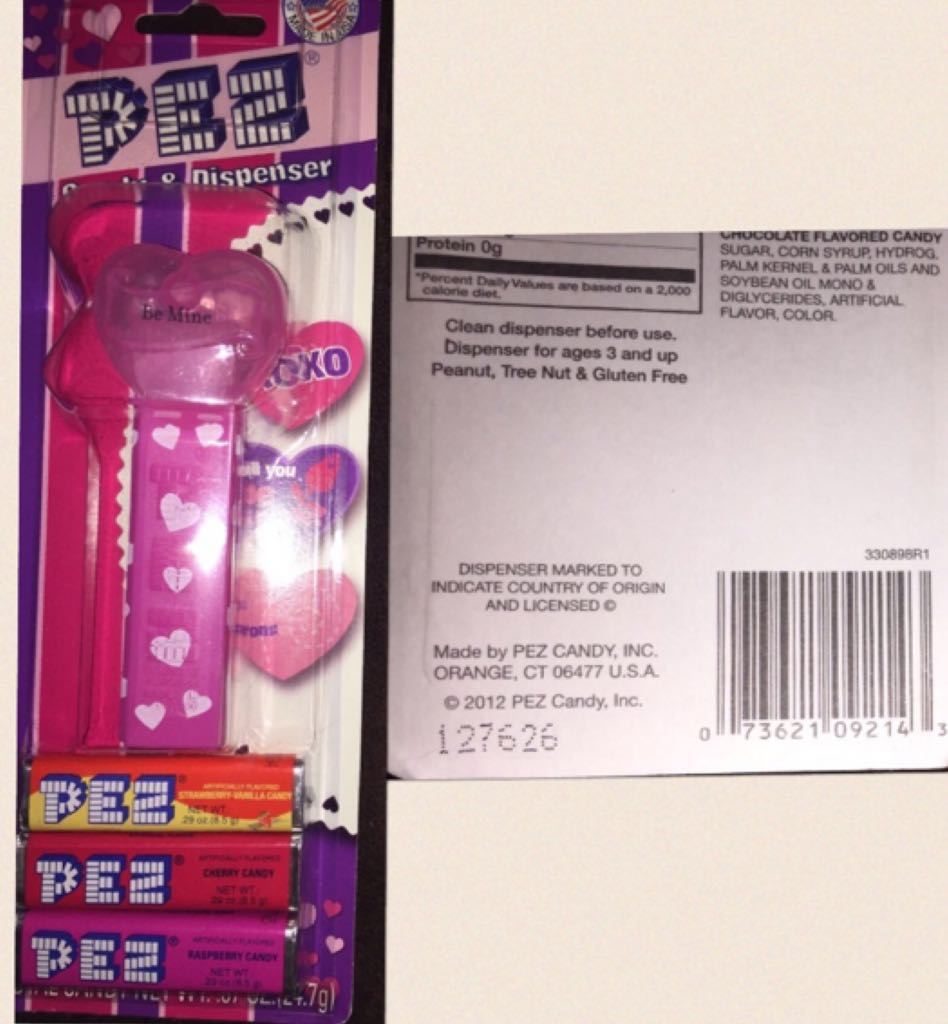 Be Mine Heart - Pink Crystal/Pink Stenciled - Valentine’s pez collectible - Main Image 2