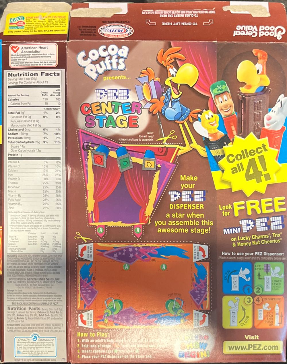 Cereal - Cocoa Puffs - Mini - Cereal Box Minis Giveaways (General Mills) pez collectible - Main Image 3