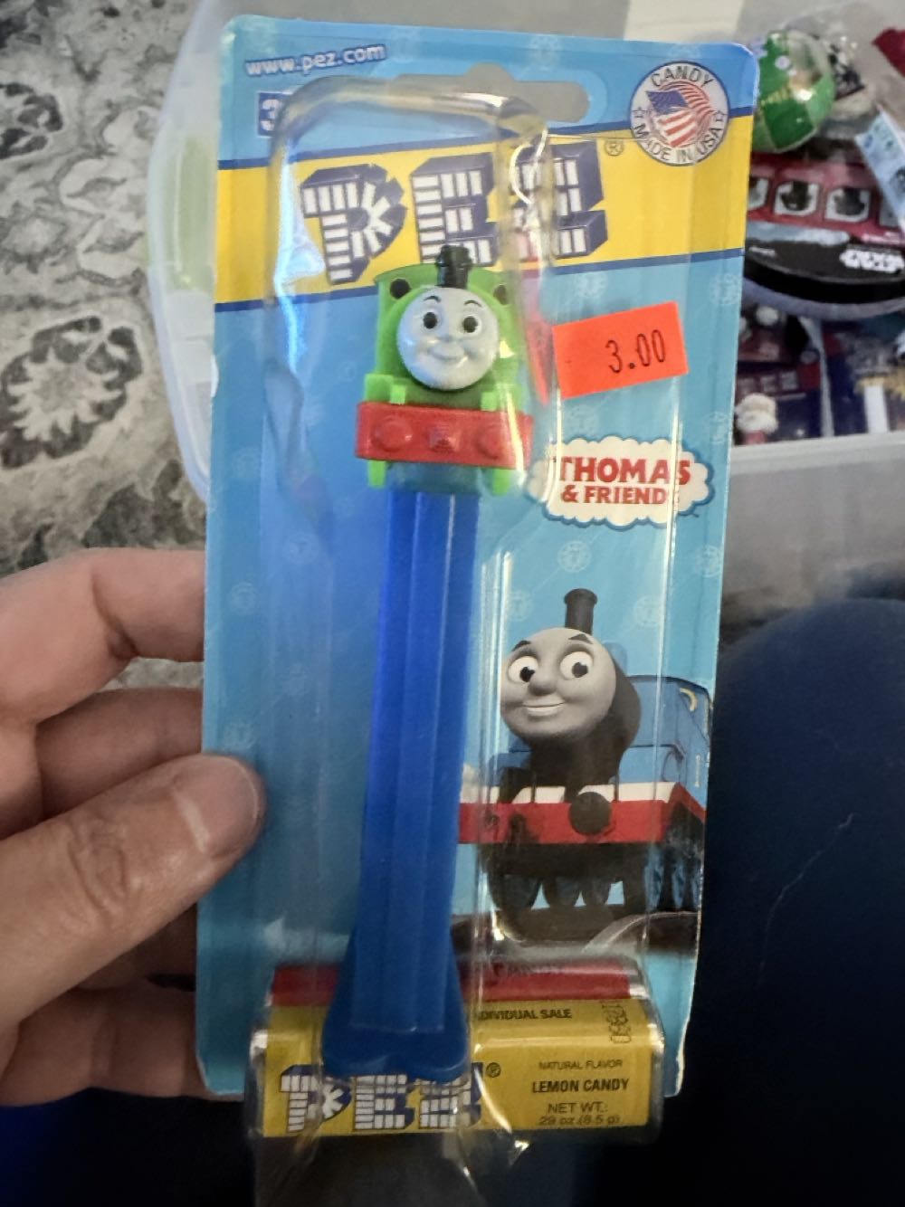 Thomas the Train - Percy, green, blue stem  pez collectible - Main Image 2