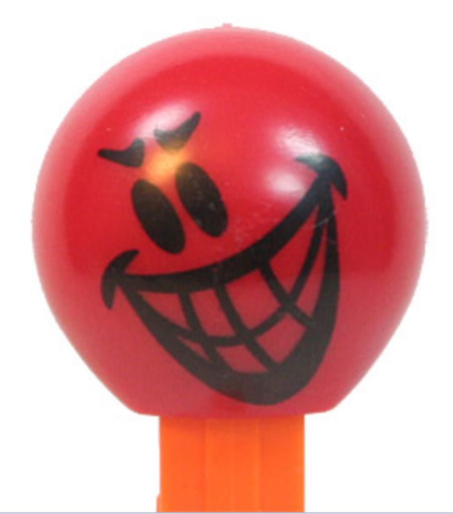 Mischevious Smile Orange Stem - funky faces pez collectible - Main Image 1