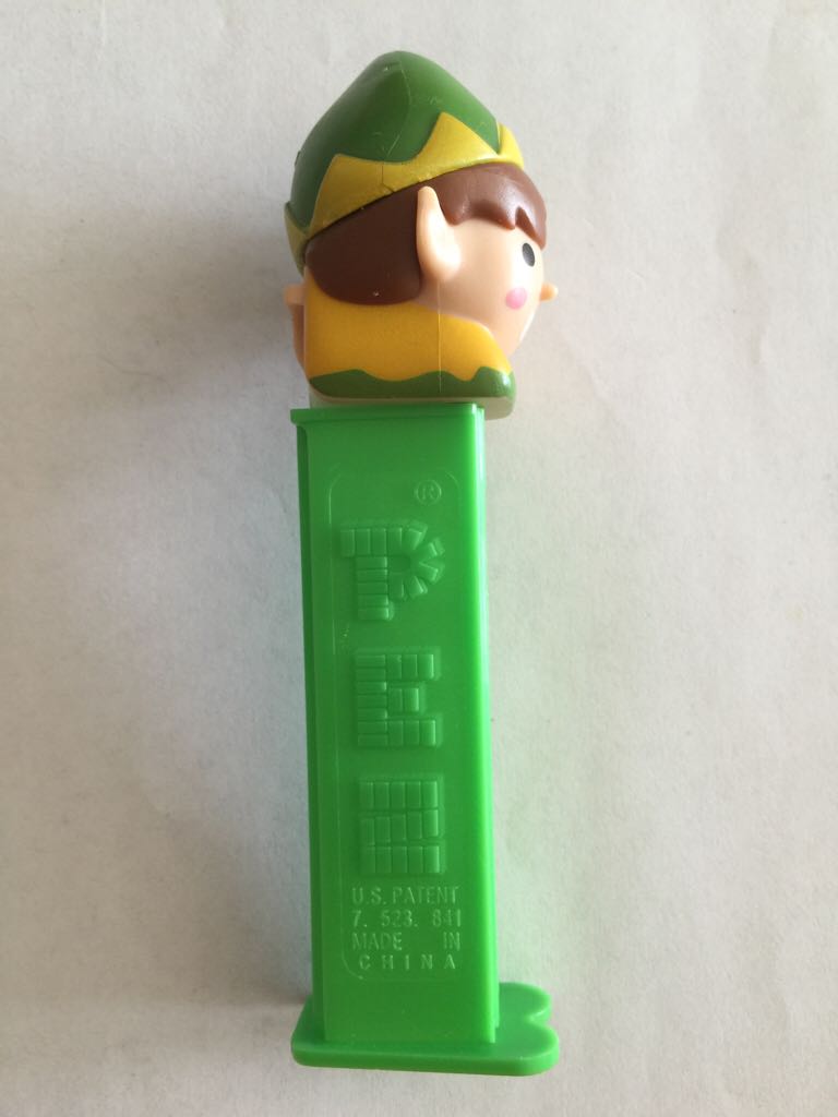 Christmas - Elf, green & yellow hat, green stem - Holidays - Christmas pez collectible - Main Image 2