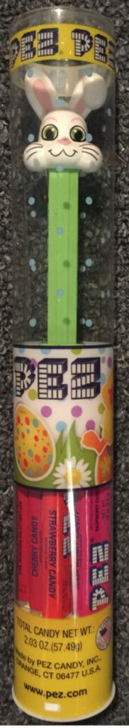 Bunny G (white/green) - In Tube - Easter pez collectible - Main Image 2