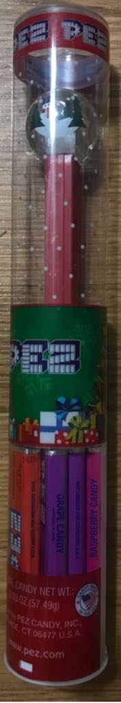 Snow Globe (snowman) In Tube - Red Stem - Christmas pez collectible - Main Image 2