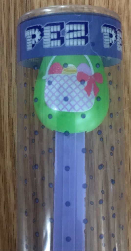Egg (Green With Pink Basket) - In Tube - Easter pez collectible - Main Image 2