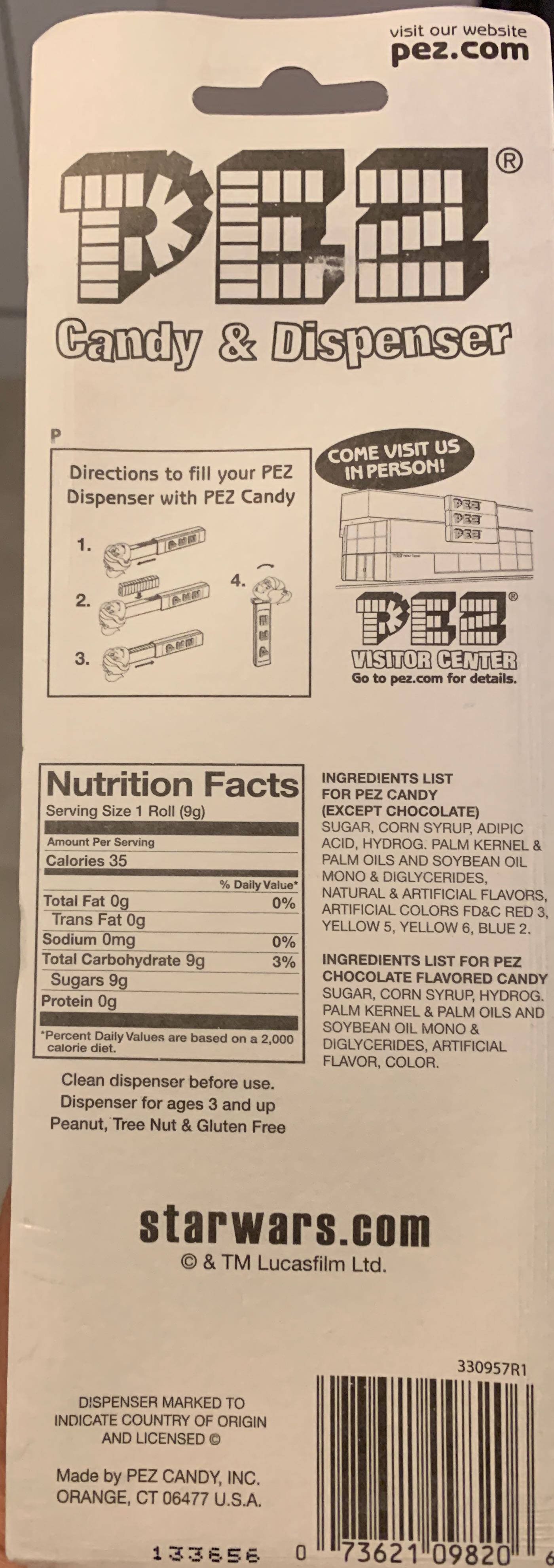 Chewbacca - Star Wars pez collectible [Barcode 073621098206] - Main Image 2