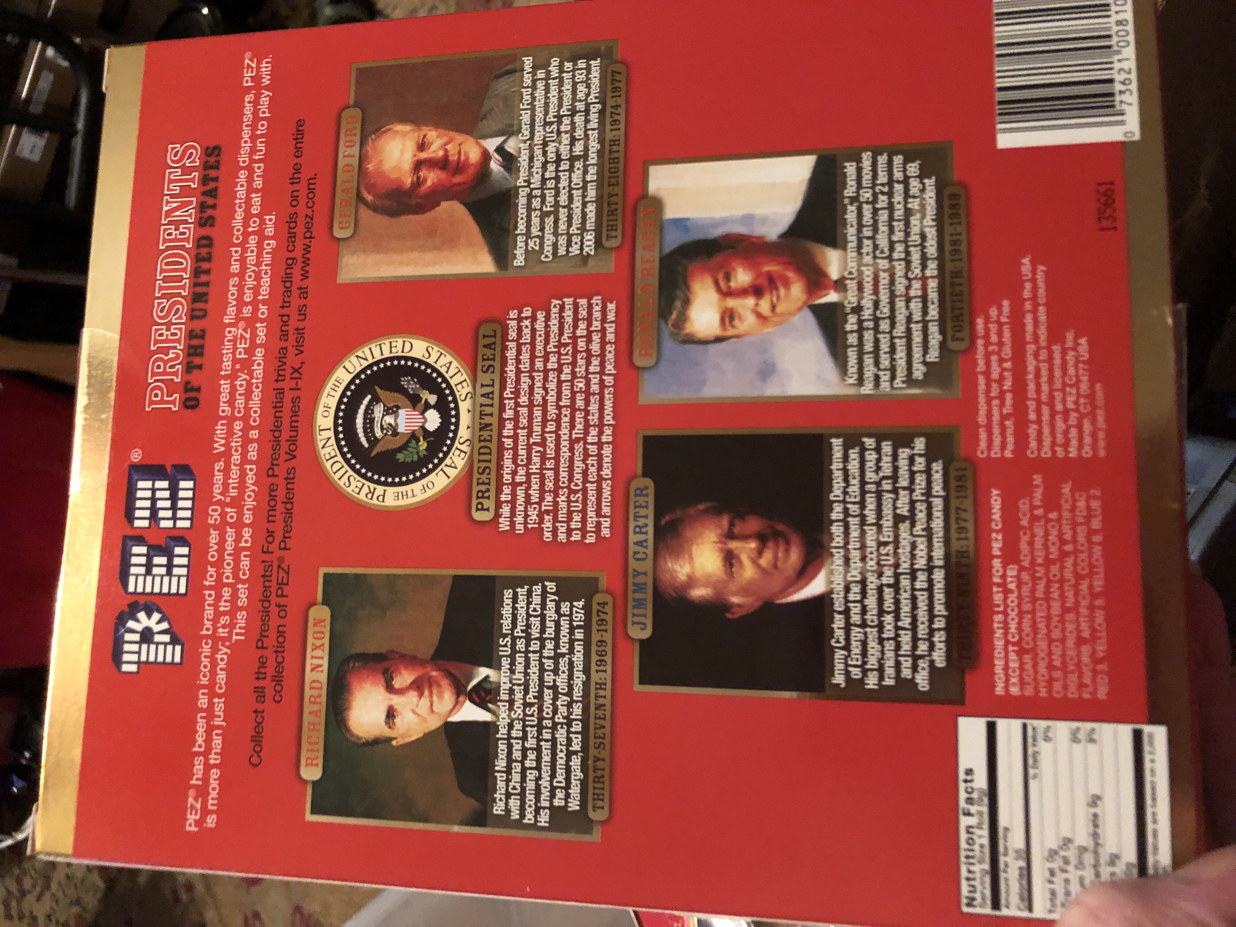 Presidents of the United States Vol. 8 - US Presidents pez collectible [Barcode 073621008106] - Main Image 2