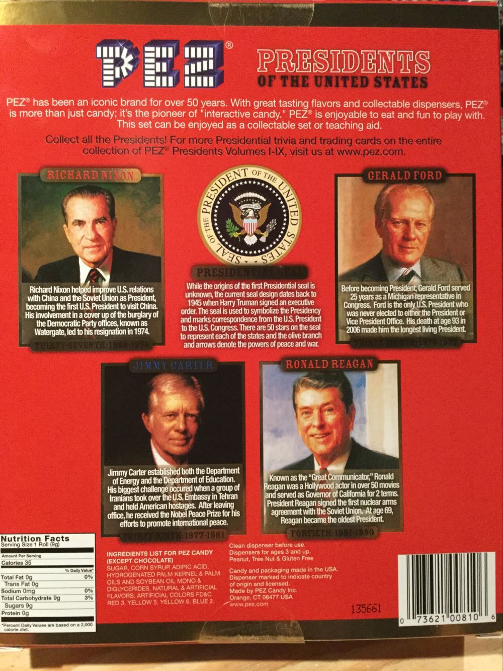 Presidents of the United States Vol. 8 - US Presidents pez collectible [Barcode 073621008106] - Main Image 4