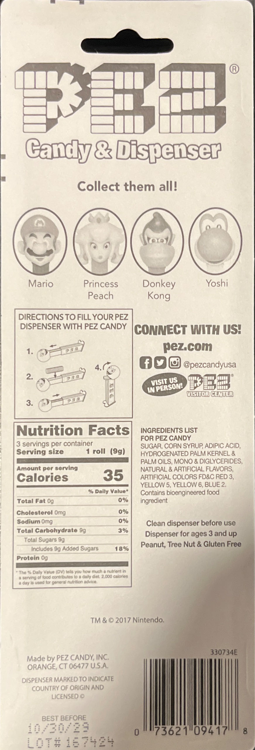 Yoshi - Mario Bros. pez collectible [Barcode 073621094178] - Main Image 2