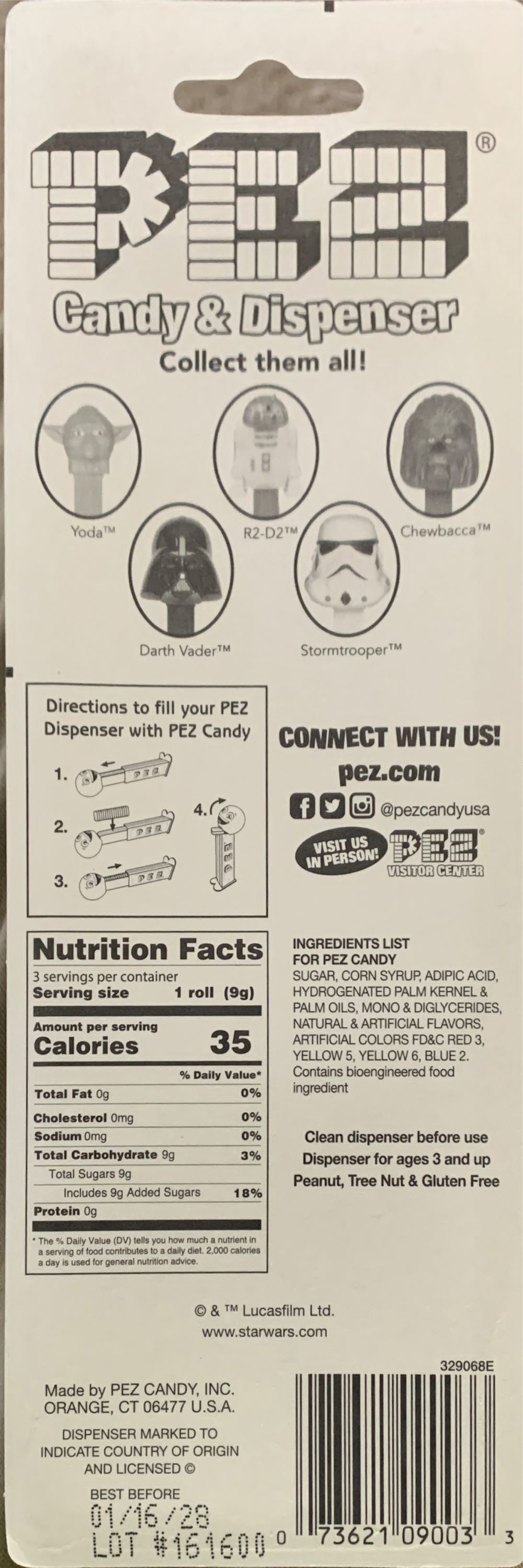 Chewbacca B2 Pez - Star Wars pez collectible [Barcode 073621090033] - Main Image 2
