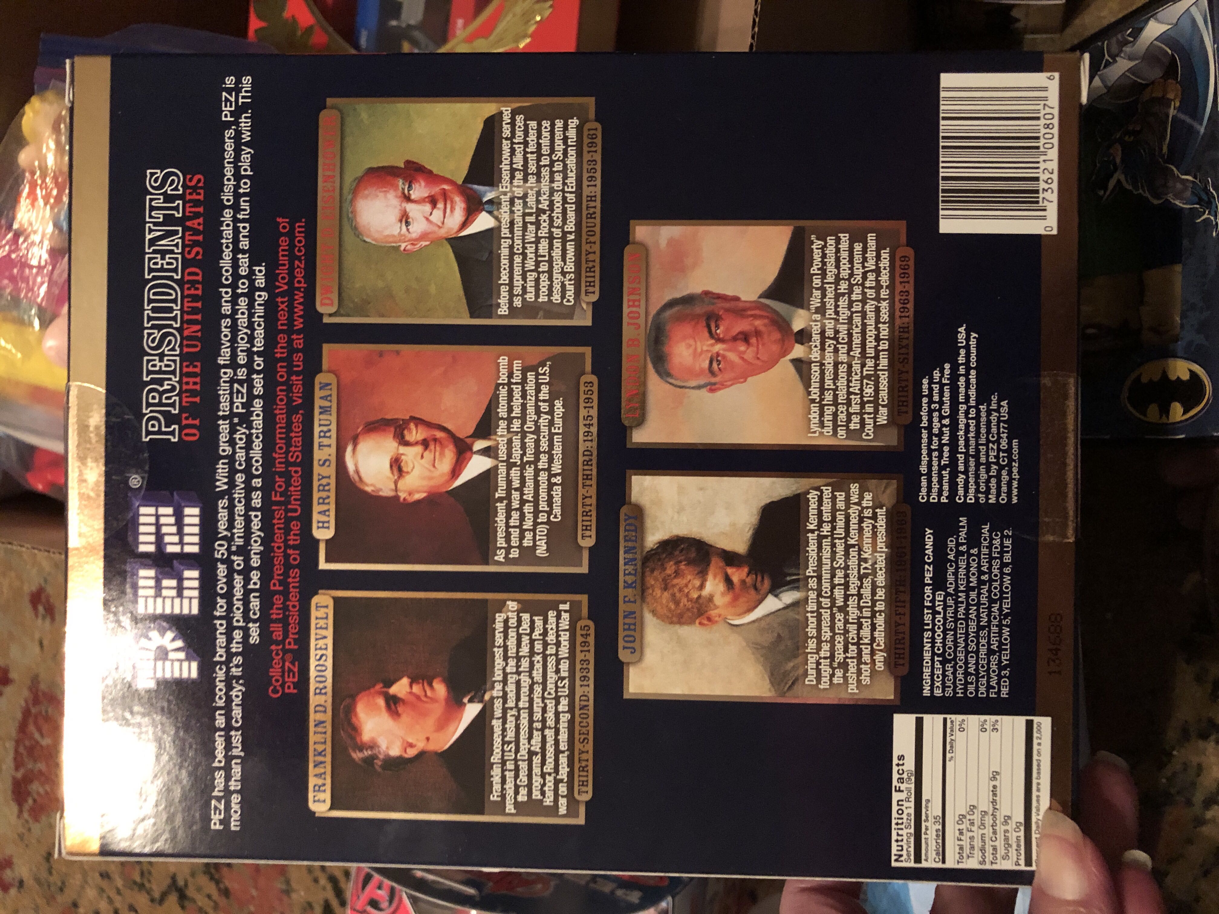 Presidents of the United States Vol. 7 - US Presidents pez collectible [Barcode 073621008076] - Main Image 2