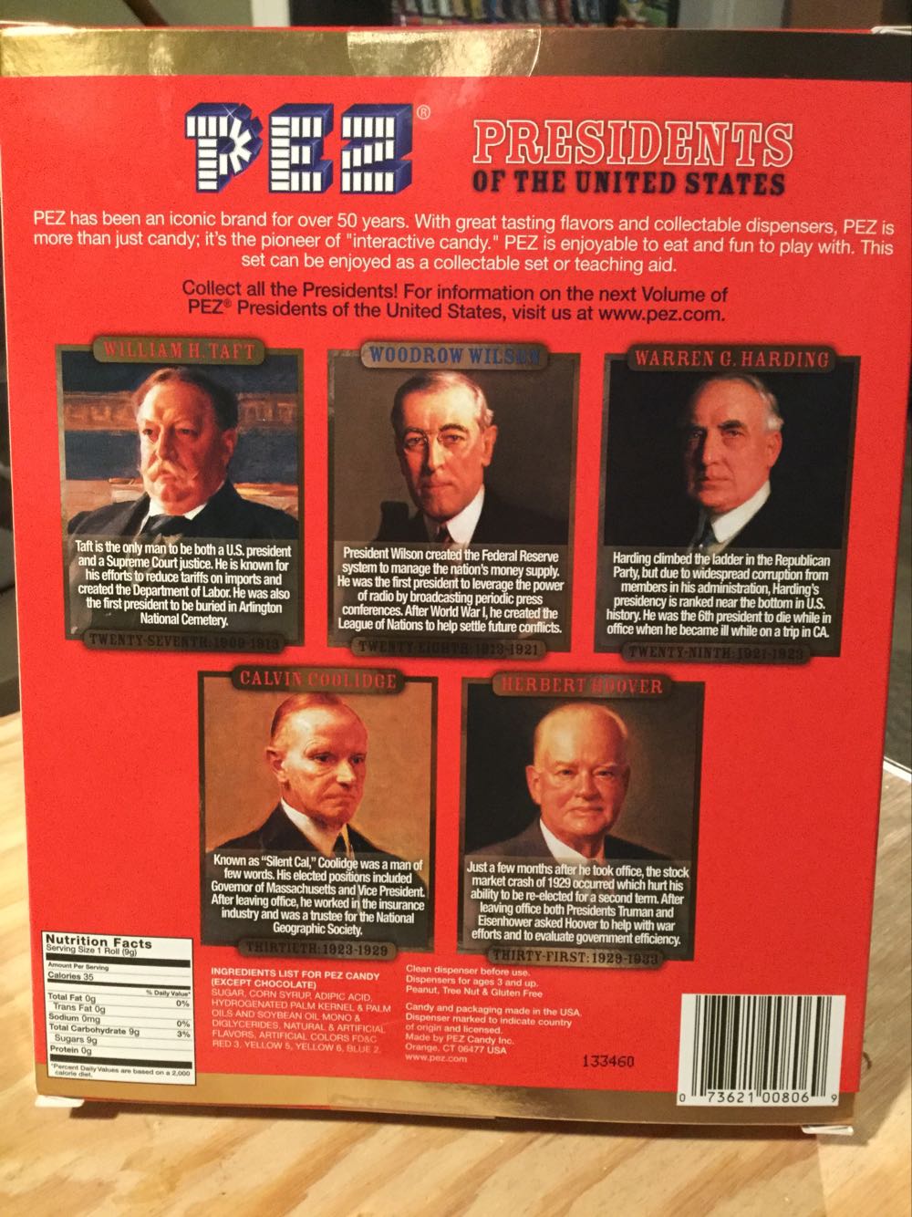 Presidents of the United States Vol. 6 - Famous People pez collectible [Barcode 073621008069] - Main Image 4