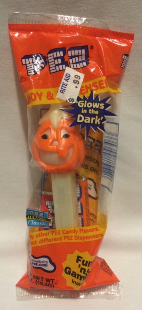 Halloween - Pumpkin, white glow stem - Halloween pez collectible - Main Image 2