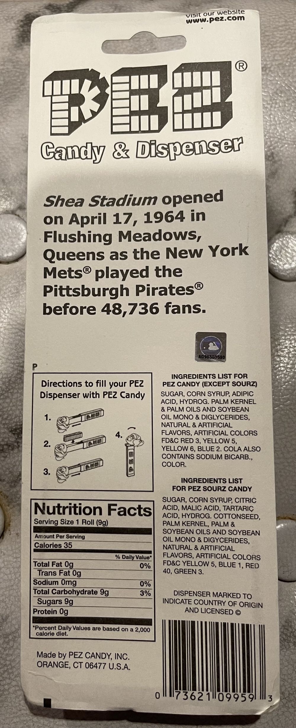 Mets Baseball  pez collectible [Barcode 073621099593] - Main Image 3