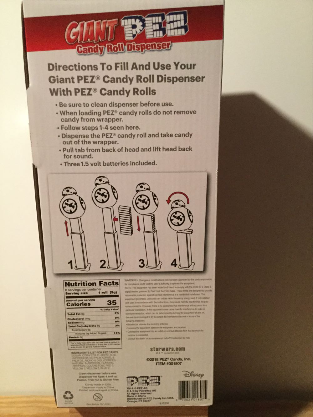 Giant BB-8 Pez - Disney / Lucas Films - Star Wars pez collectible [Barcode 073621018075] - Main Image 3