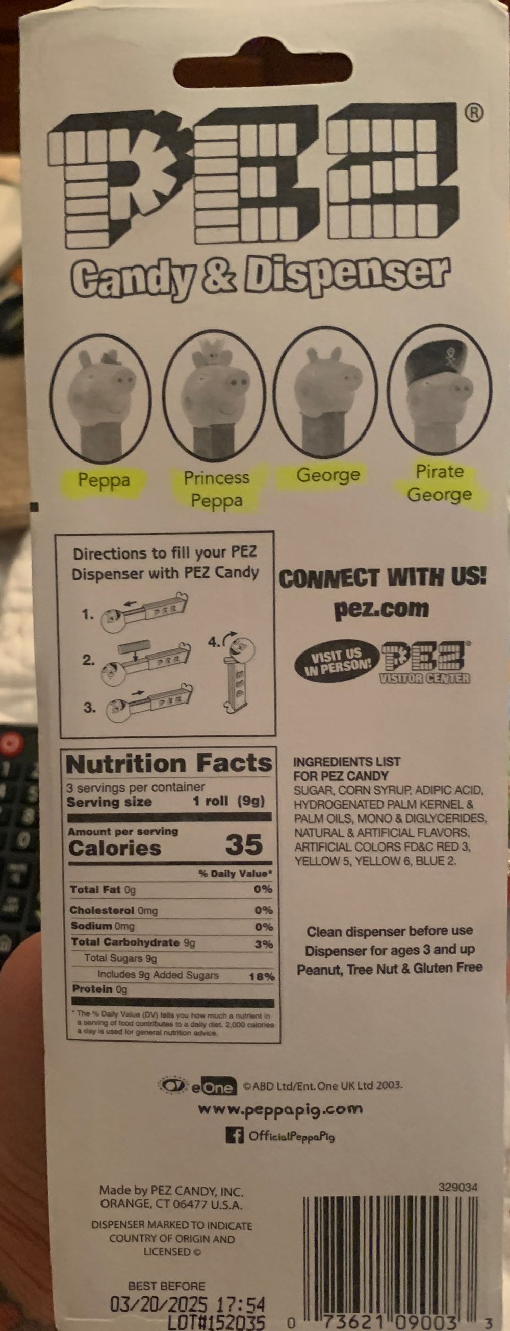 Peppa Pig (Teddy Bear Stem) - Peppa Pig pez collectible [Barcode 073621090033] - Main Image 2