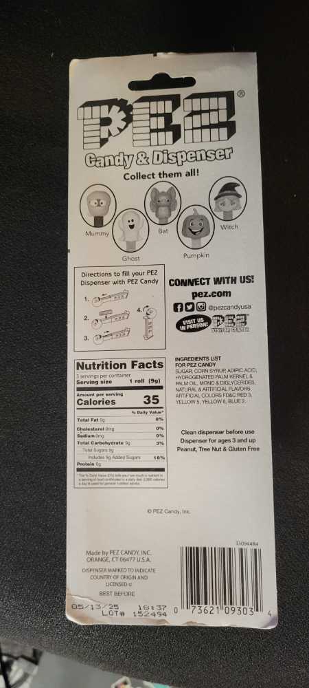 Halloween - Scary Halloween Pumpkin 🎃 🎃 - Halloween pez collectible [Barcode 073621093034] - Main Image 3