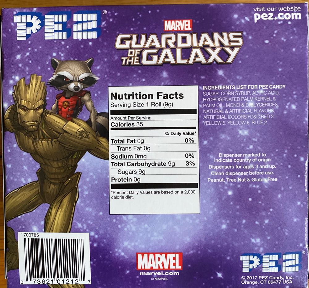 Groot & Rocket - Guardians Of The Galaxy pez collectible [Barcode 073621012127] - Main Image 2