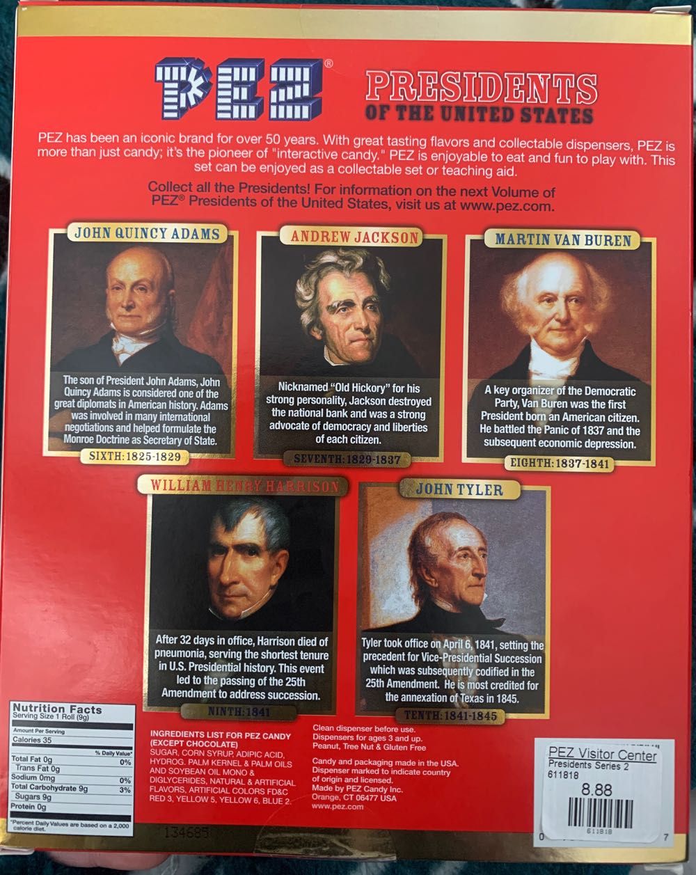 Presidents of the United States Vol. 2 - Famous People pez collectible [Barcode 073621008007] - Main Image 2