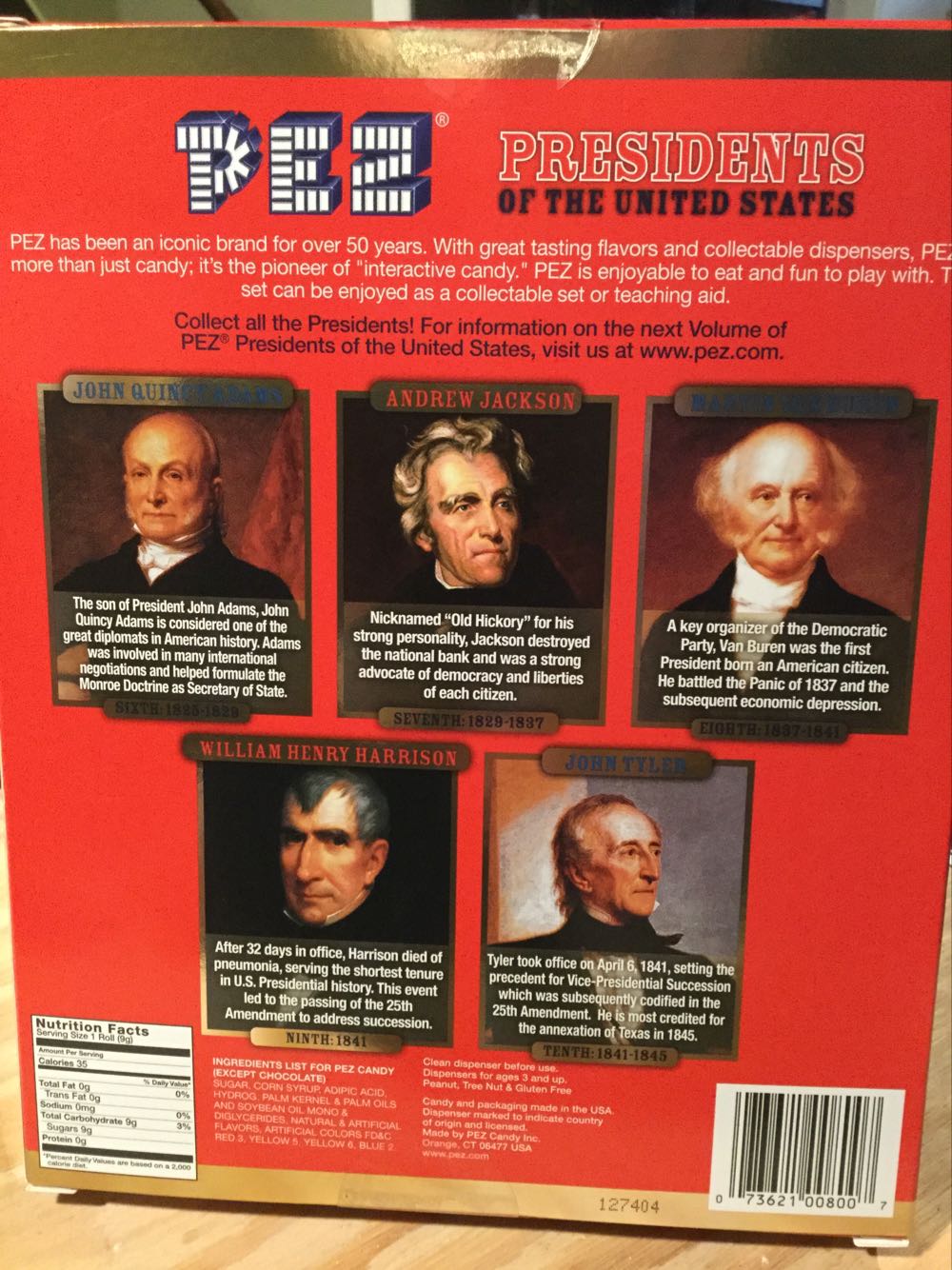 Presidents of the United States Vol. 2 - Famous People pez collectible [Barcode 073621008007] - Main Image 4