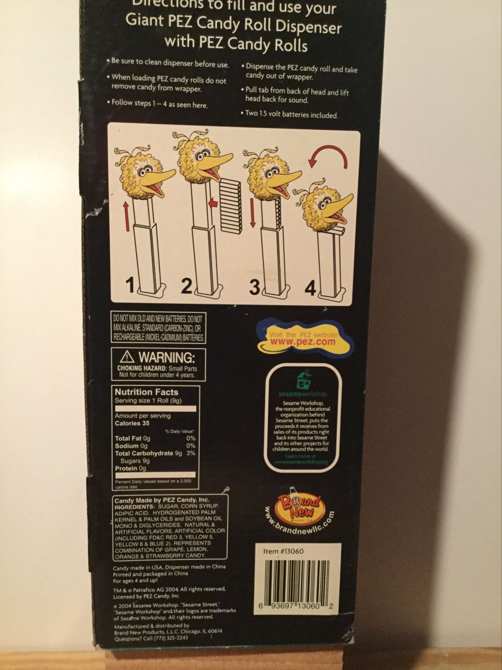Giant Big Bird W/Sound - Sesame Street pez collectible [Barcode 693697130602] - Main Image 3