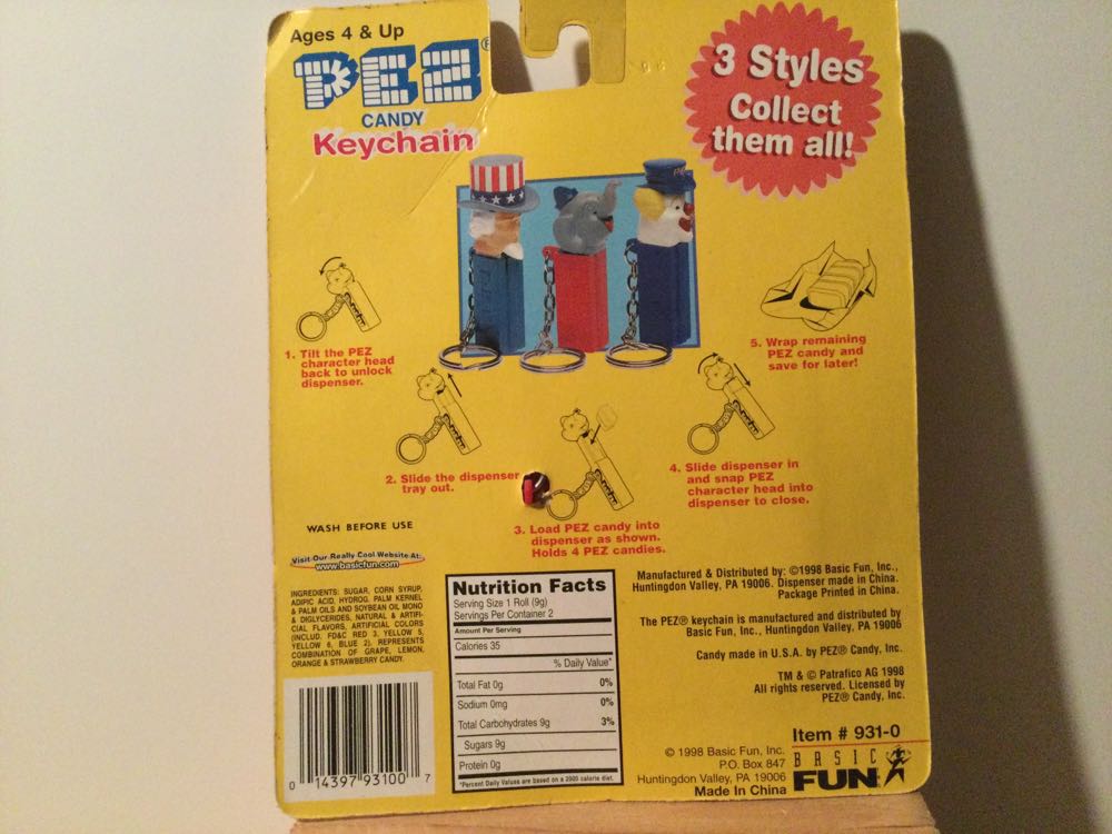 Keychain - Elephant  - Pez Keychains pez collectible [Barcode 014397931007] - Main Image 2