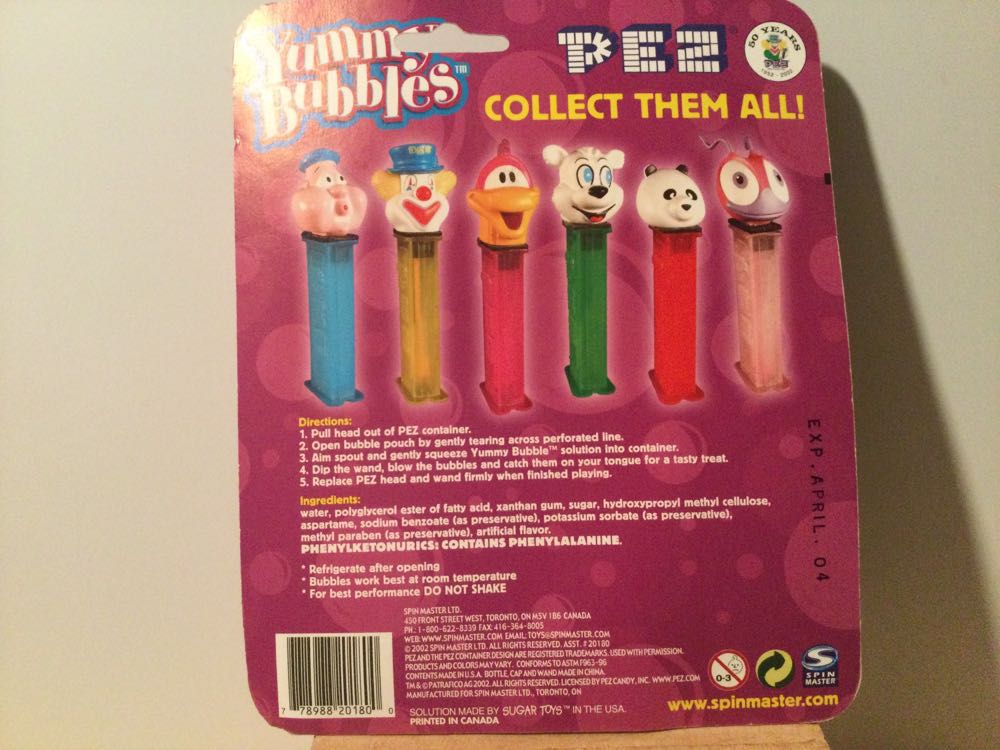 Yummy Bubbles Pez - He-Saur  pez collectible [Barcode 778988201800] - Main Image 3
