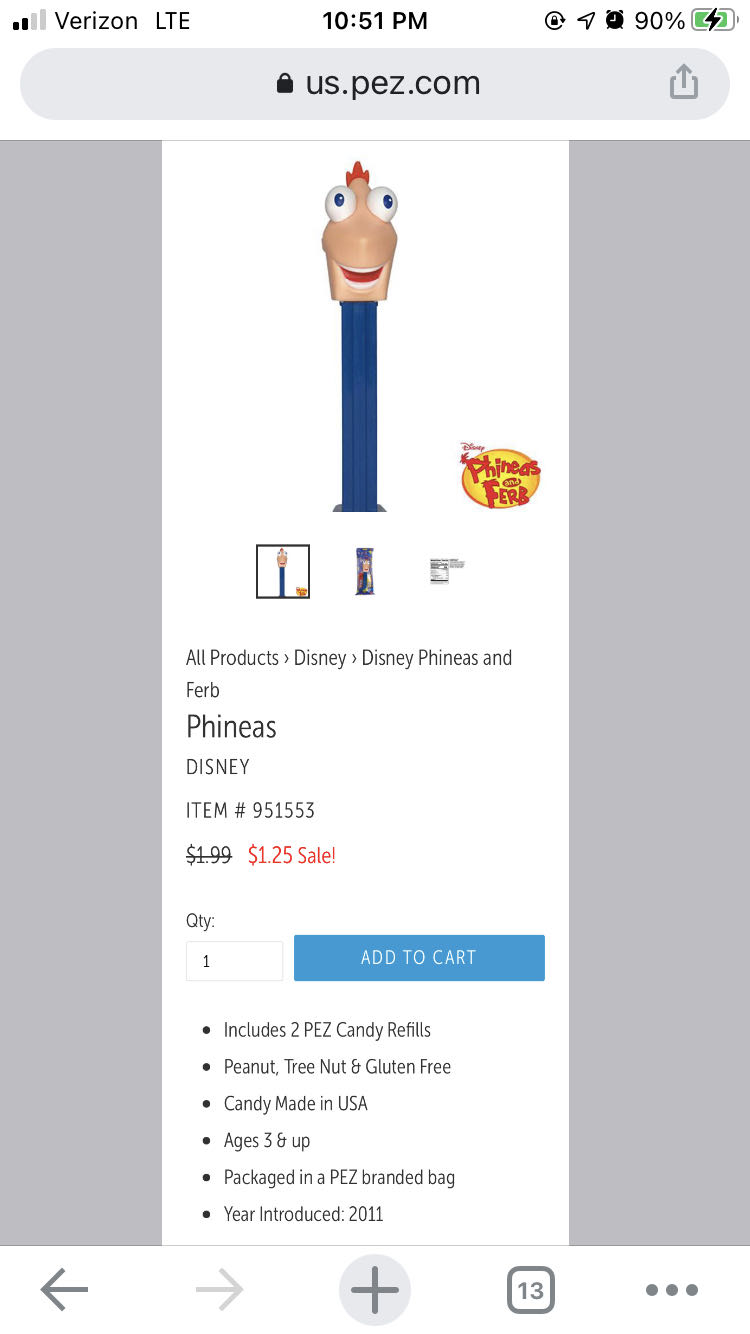 Phineas And Ferb - Phineas - Phineas & Ferb pez collectible - Main Image 2