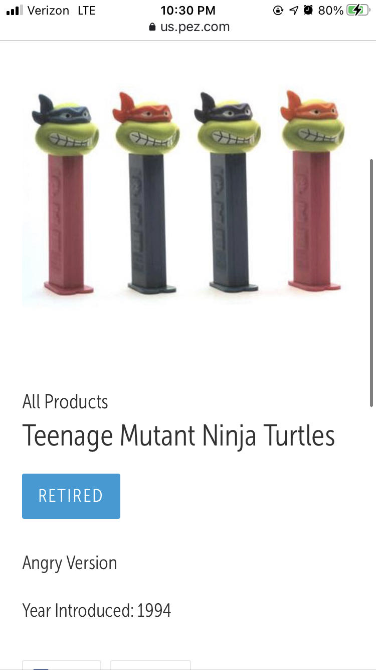 Michelangelo (A) - Angry - Black Stem - Teenage Mutant Ninja Turtles pez collectible - Main Image 2