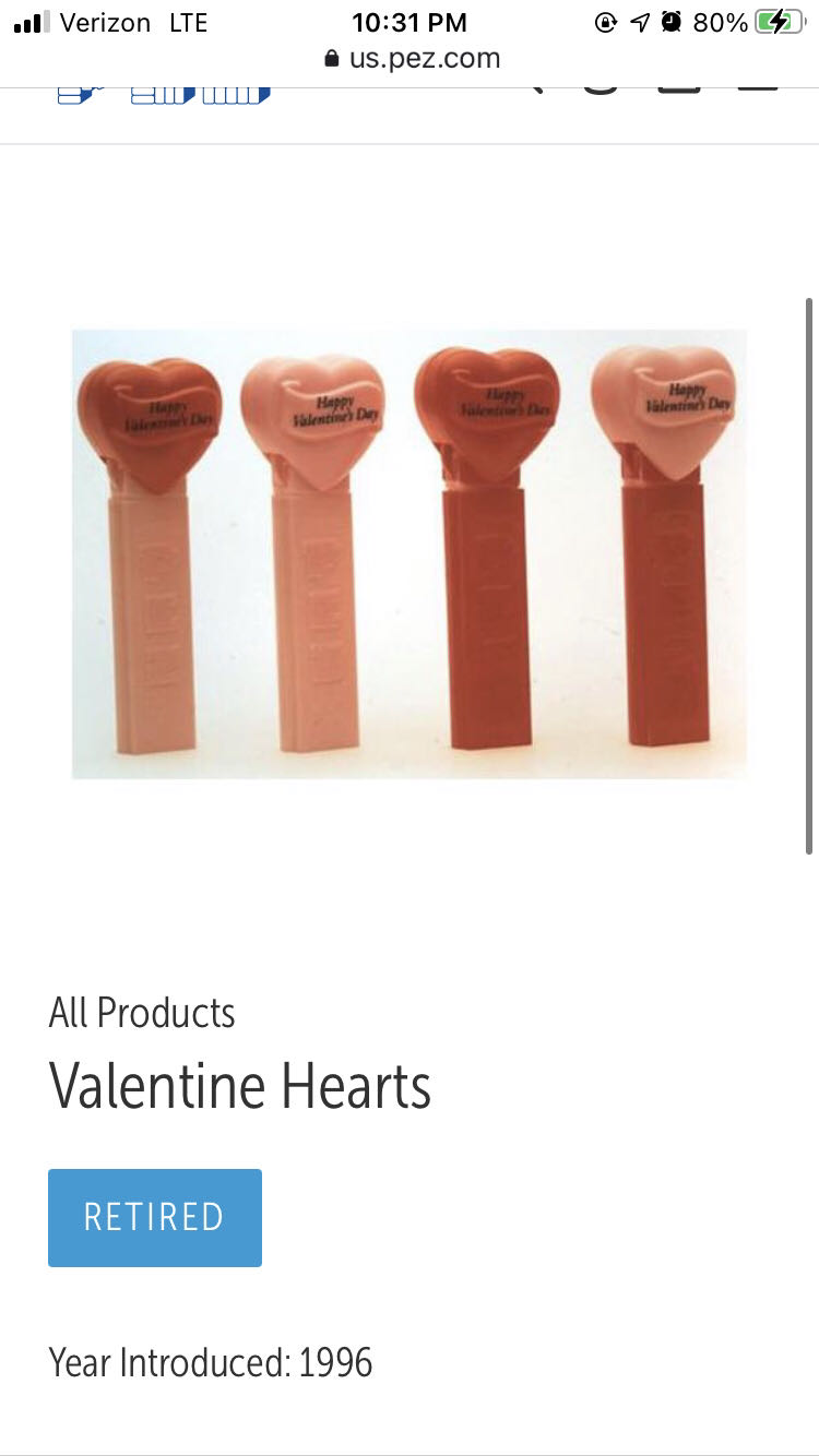 Valentine’s Heart - Happy Valentine’s Day - Valentine’s Day Hearts pez collectible - Main Image 2