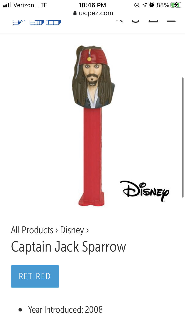 Jack Sparrow - Pirates Of The Caribbean pez collectible - Main Image 2