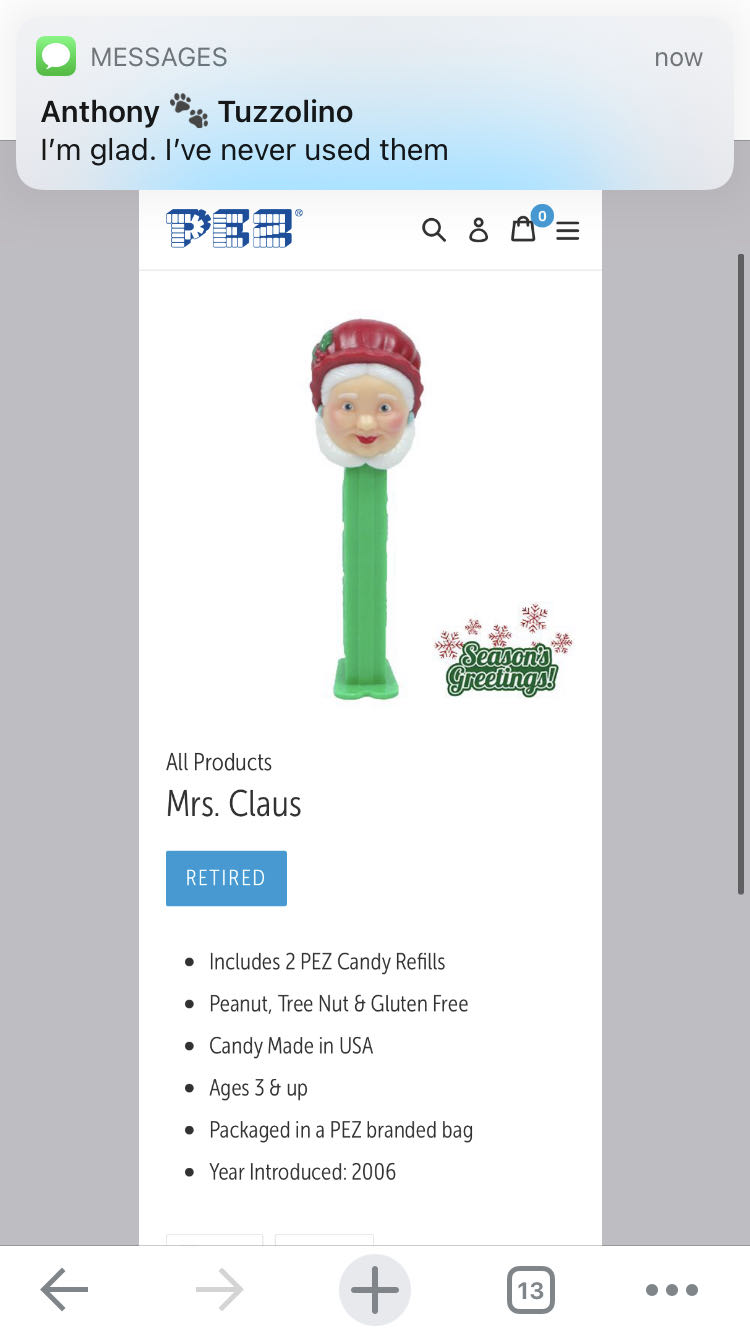 Mrs. Claus - Christmas pez collectible - Main Image 2
