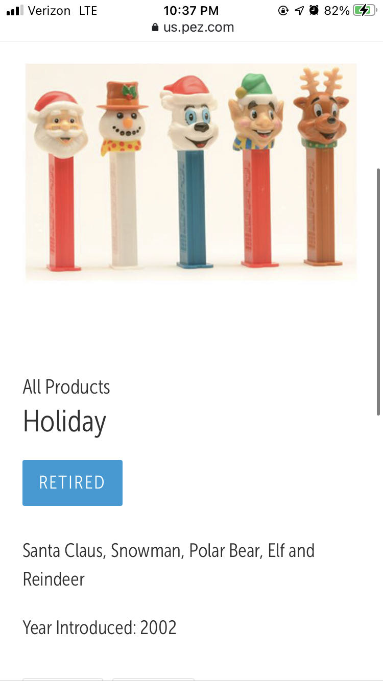 Christmas - Santa Claus, square glasses, red stem - Christmas pez collectible - Main Image 2