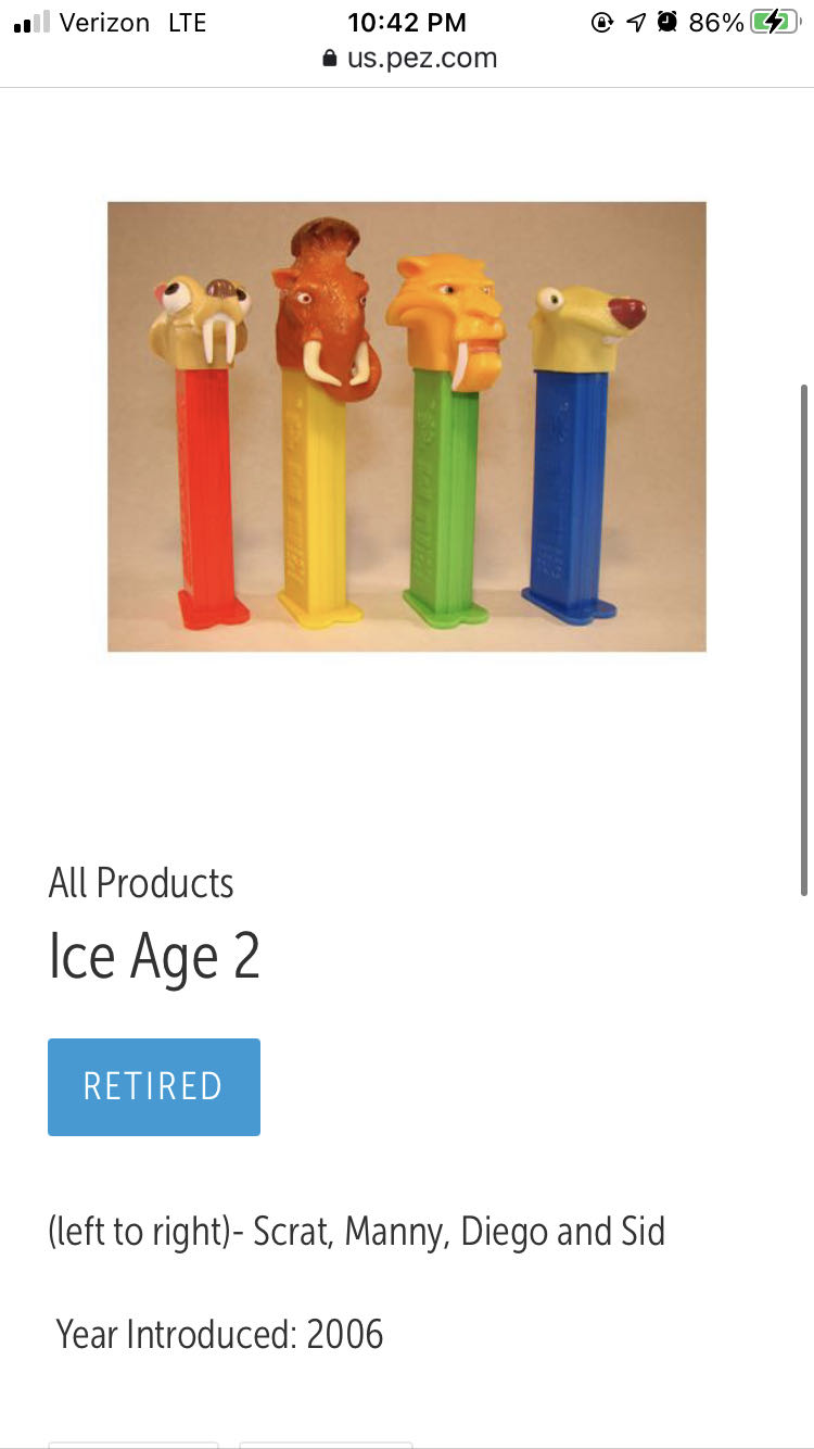 Manny - Ice Age 2 pez collectible - Main Image 2