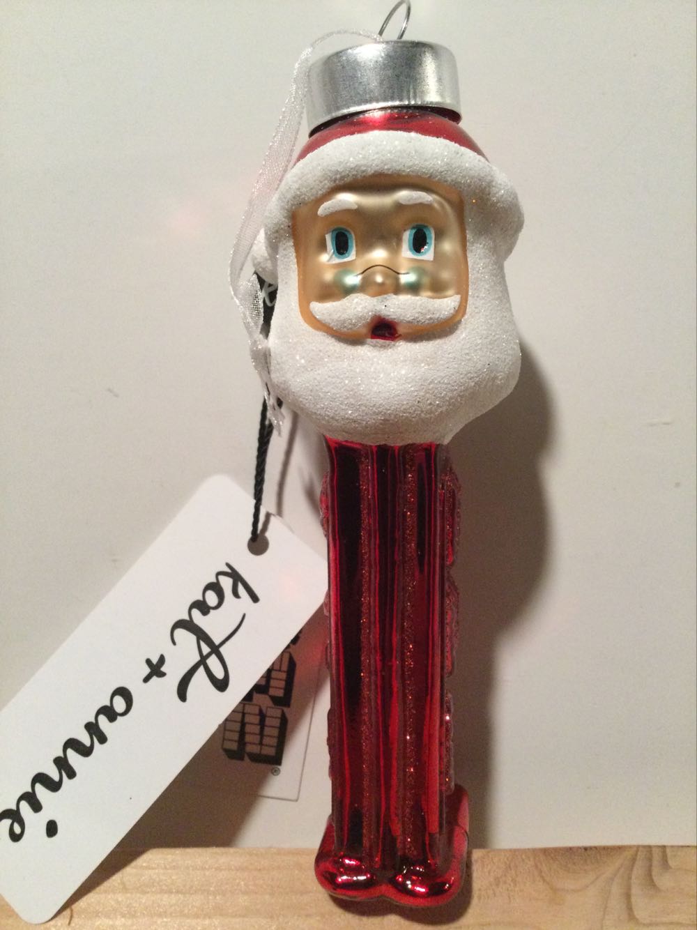 Kat Annie 5.5” Santa Pez Dispenser Glass Christmas Ornament 81828 - Christmas pez collectible [Barcode 026301818281] - Main Image 2