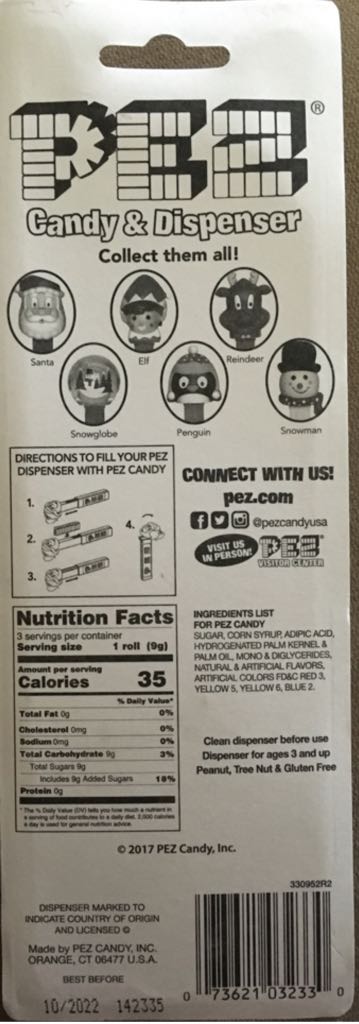 Christmas - Snowman Black Hat Red Polka Dot Scarf - Christmas pez collectible - Main Image 2