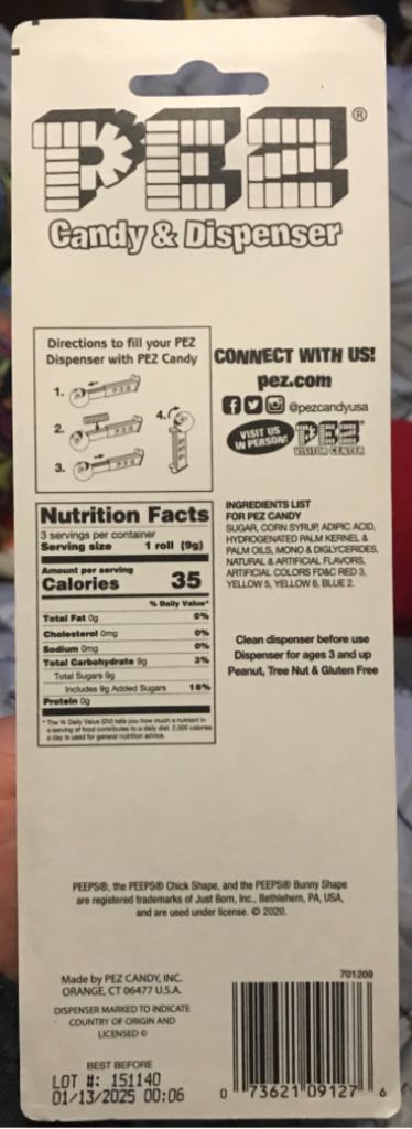 Peeps - Bunny - Blue - Easter pez collectible - Main Image 2