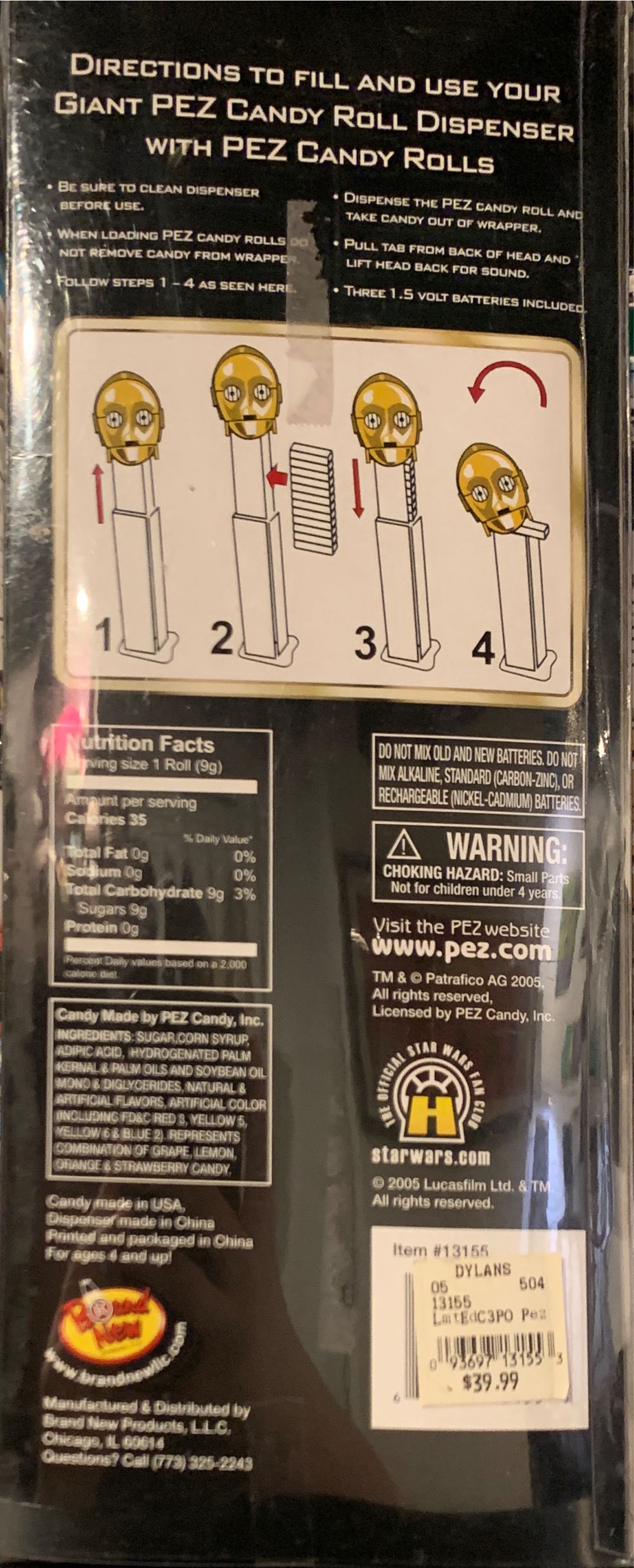 Giant Pez - C-3P0  pez collectible - Main Image 3