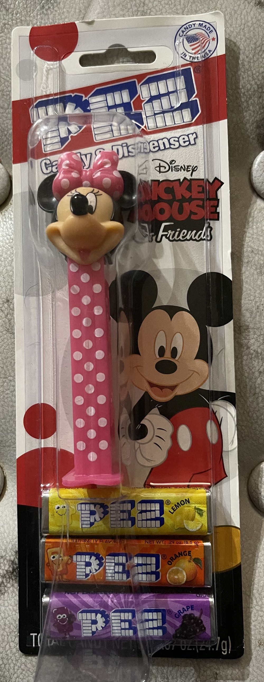 Mickey Mouse & Friends - Minnie Mouse Pink Polka Dots On Bow & Dispenser  pez collectible [Barcode 073621008533] - Main Image 1