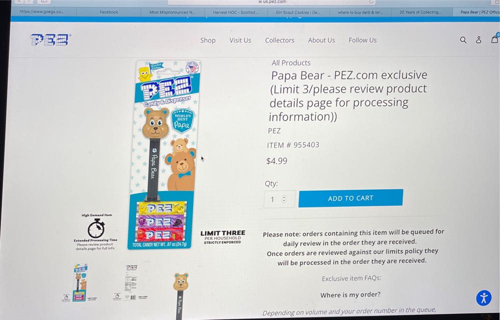 Mama & Papa Bears - Papa Limited Edition - Bears pez collectible - Main Image 3