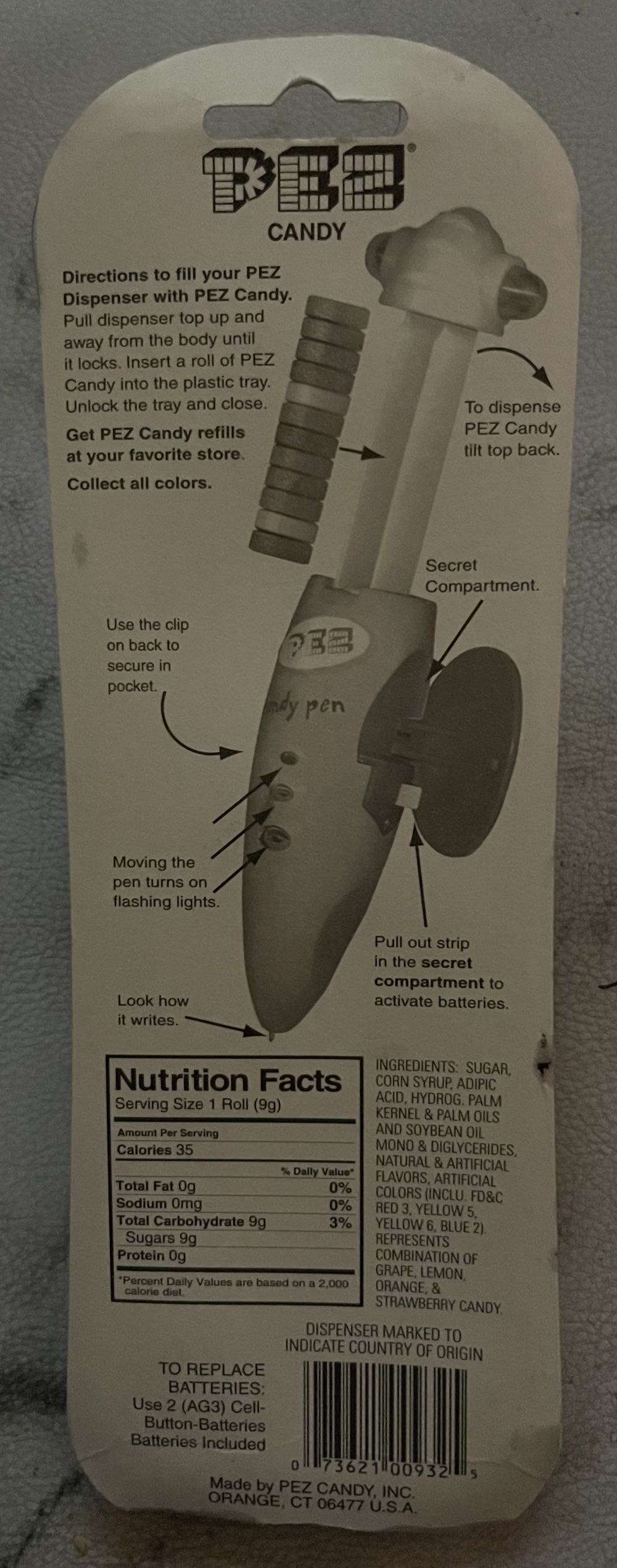 Grey Rocket Pen - Rocket Pens pez collectible [Barcode 073621009325] - Main Image 2