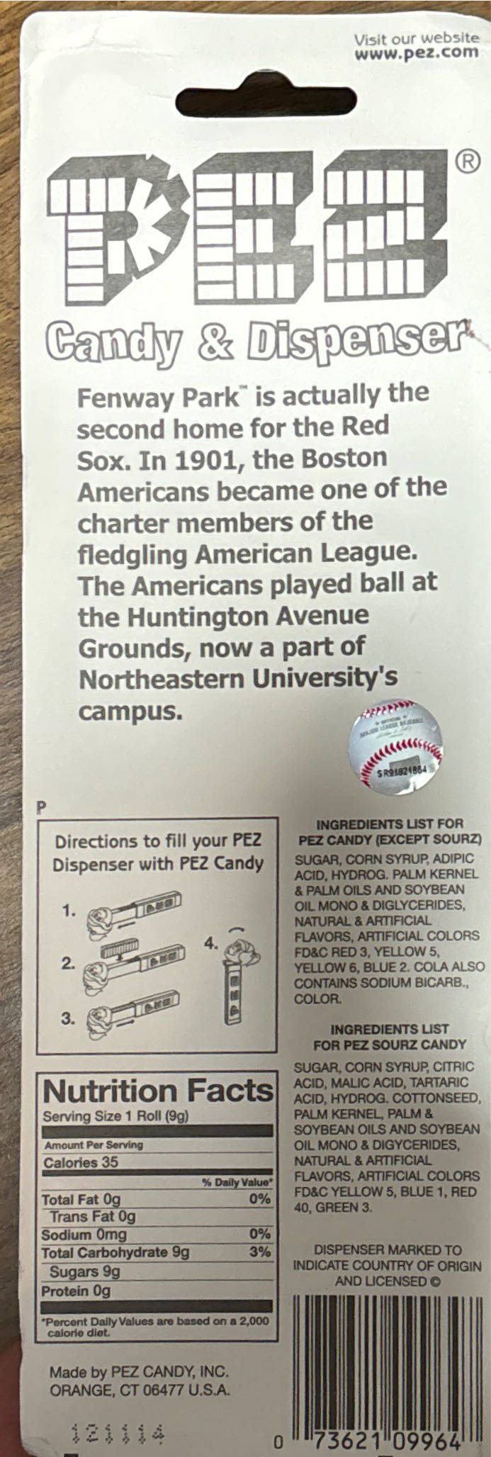 MLB - Baseball - Boston Red Sox Wally - Major League Baseball pez collectible [Barcode 073621099647] - Main Image 2