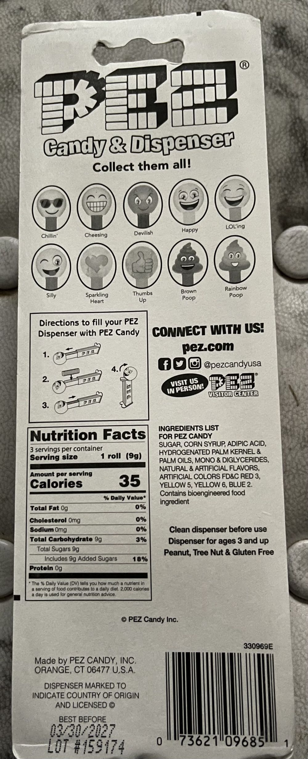 Emoji - Kissing - Holidays - Valentine’s Day pez collectible [Barcode 073621096851] - Main Image 2